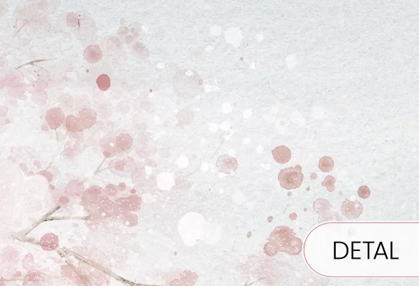 MERRY CHERRY - pink - różowa tapeta dla dziewczynki z drzewem - detal