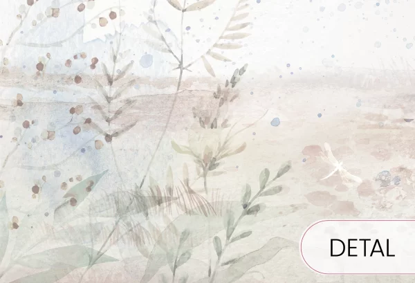 MERRY CHERRY - purple - tapeta dla dziewczynki z kwiatami i drzewem - detal