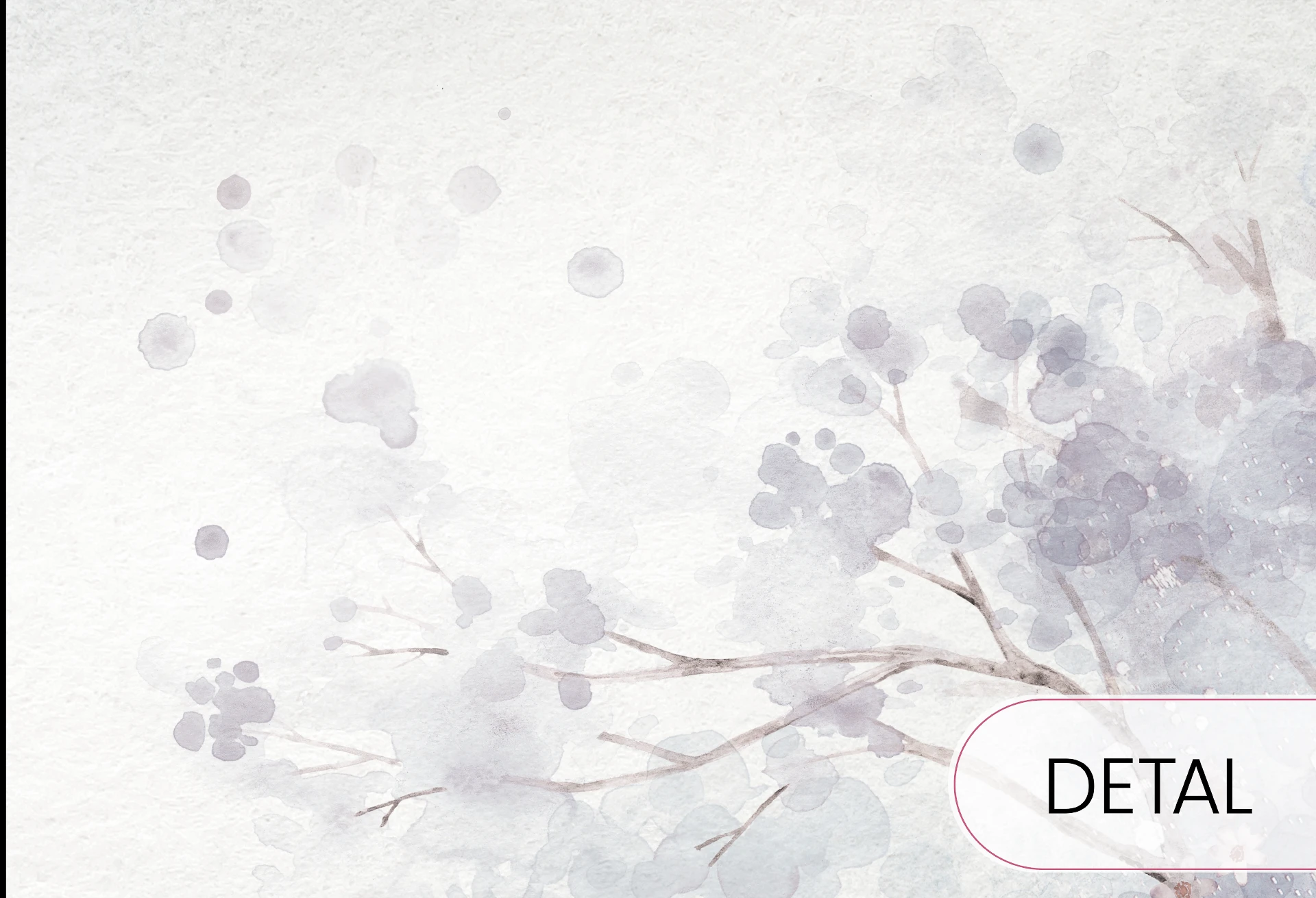 MERRY CHERRY - purple - tapeta dla dziewczynki z kwiatami i drzewem