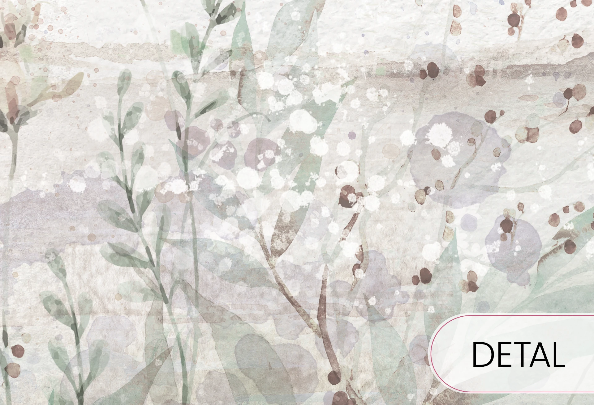 MERRY CHERRY - purple - tapeta dla dziewczynki z kwiatami i drzewem