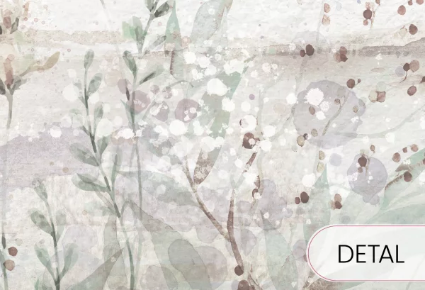 MERRY CHERRY - purple - tapeta dla dziewczynki z kwiatami i drzewem - detal