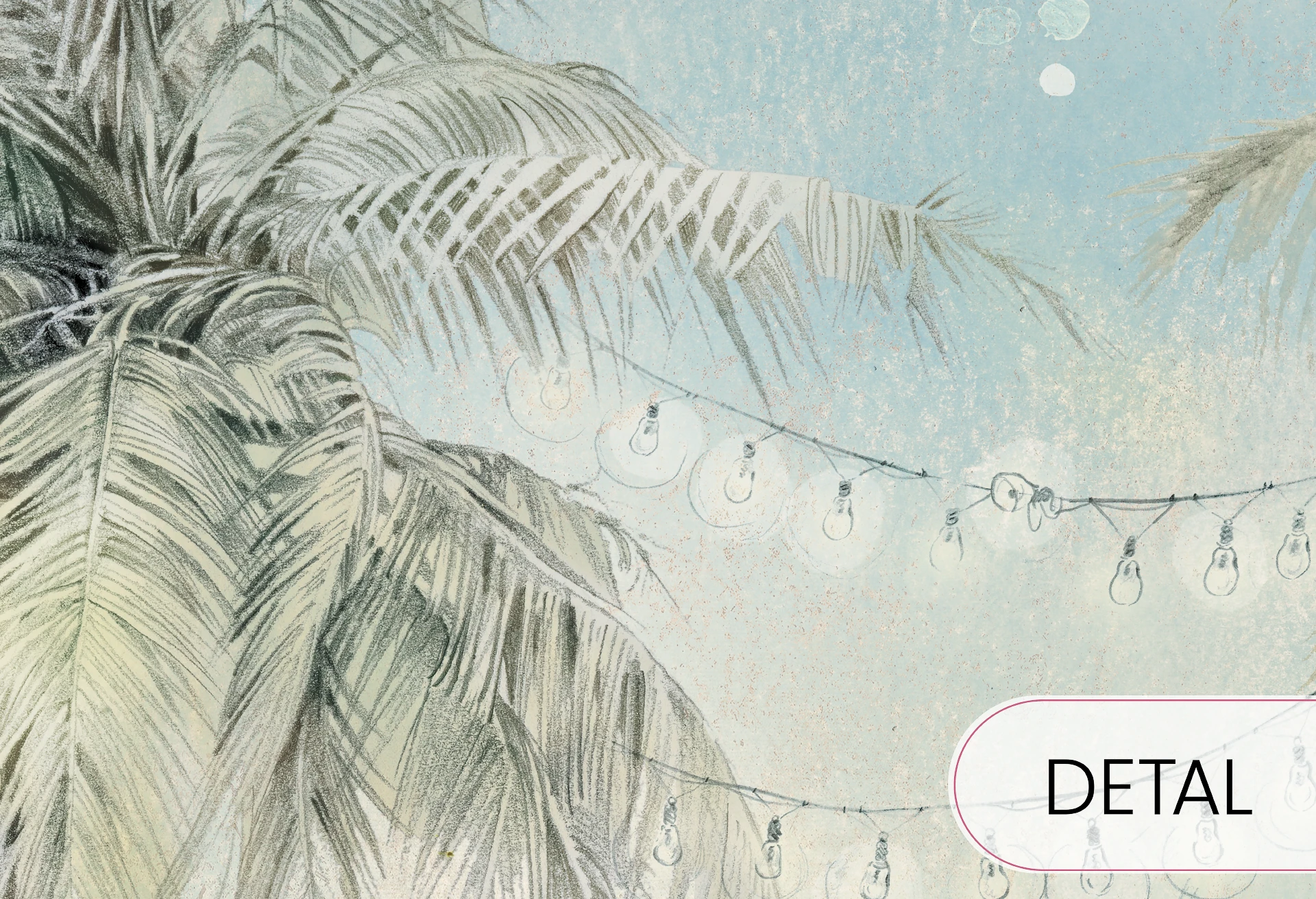 SURF CAMP - mint - wakacyjna tapeta do pokoju dziecięcego