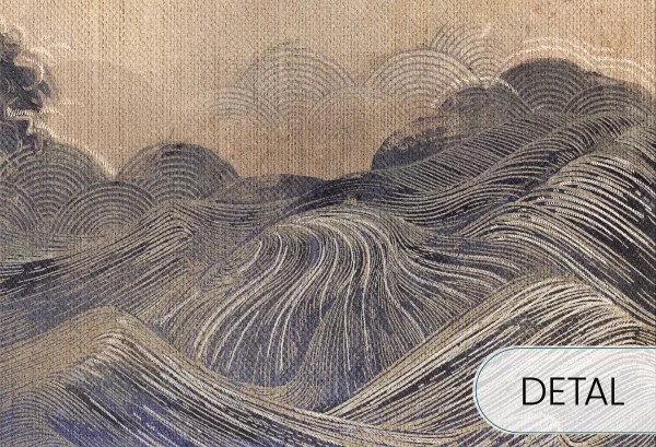 MONSOON - gold - tapeta do salonu w stylu japońskim - detal