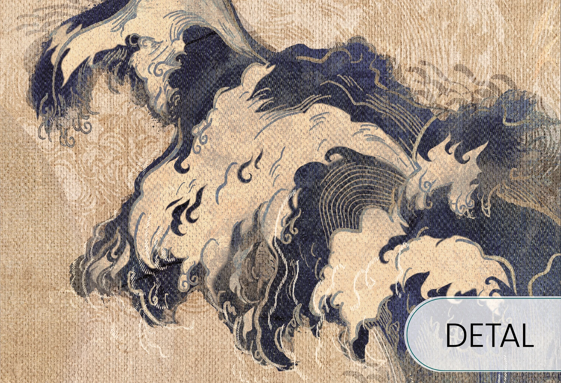 MONSOON - gold - tapeta do salonu w stylu japońskim