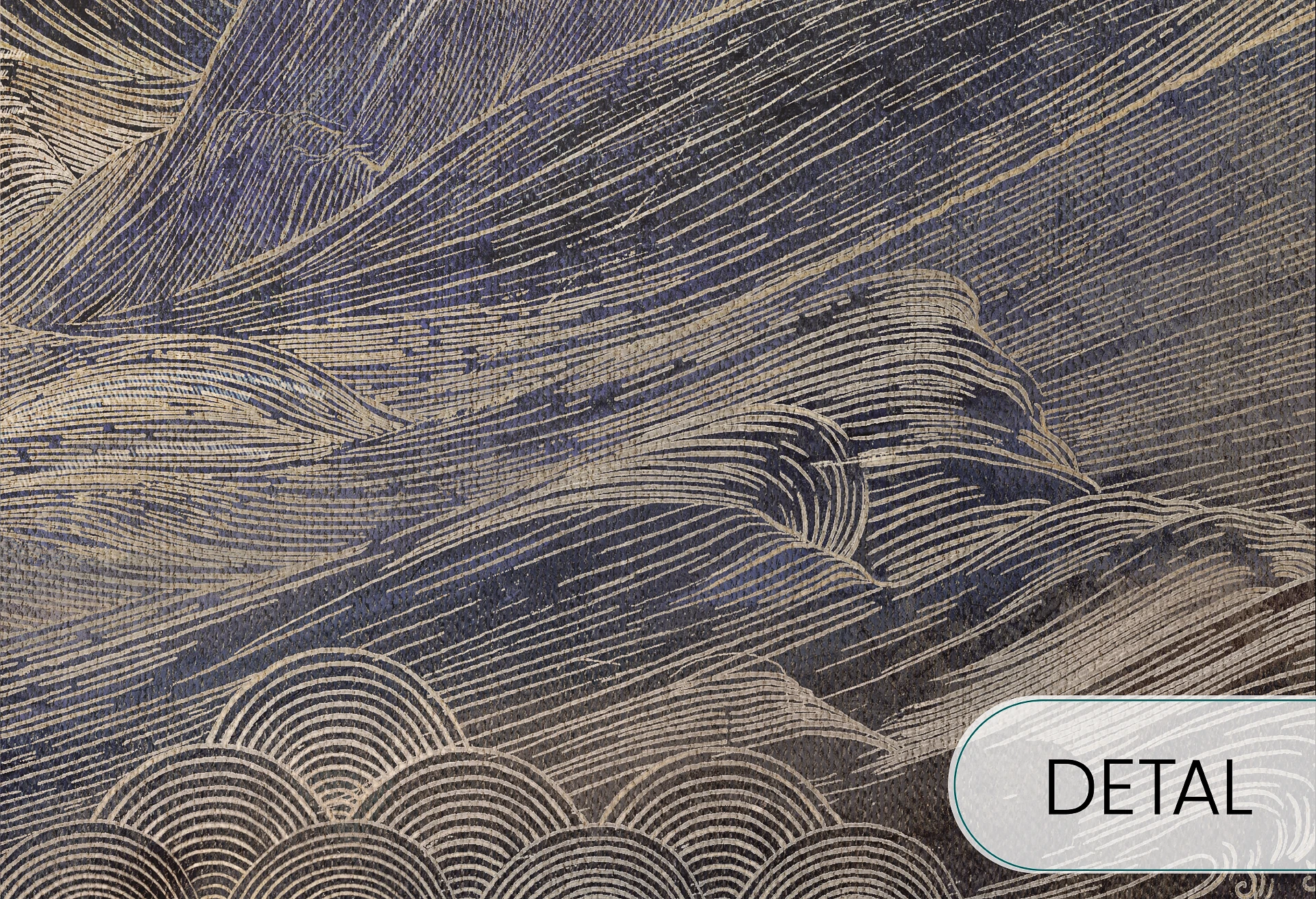 MONSOON - gold - tapeta do salonu w stylu japońskim