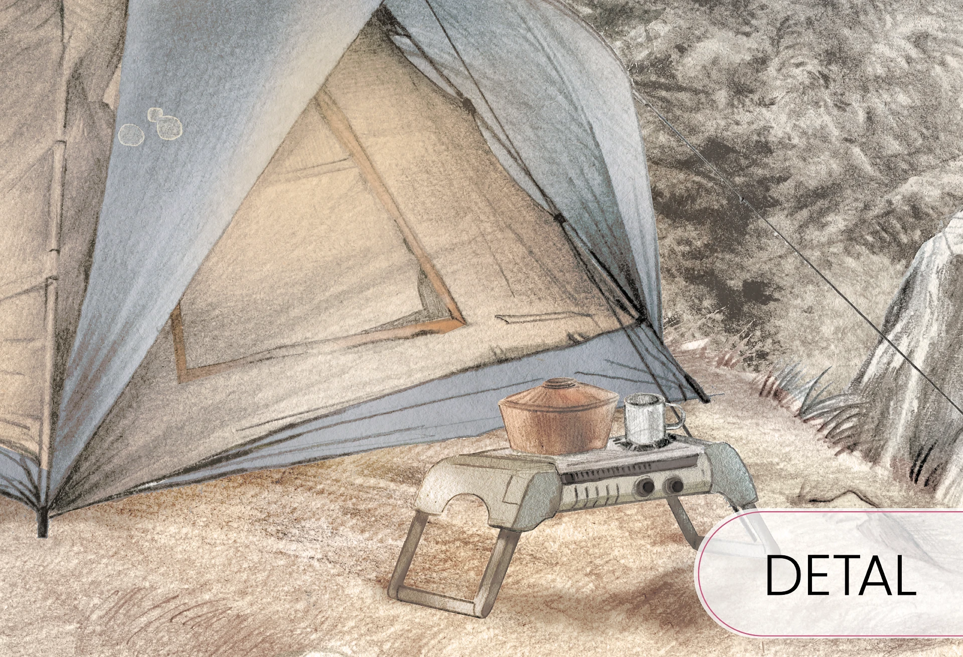 MOUNTAIN CAMP - day - tapeta do pokoju nastolatka z górskim pejzażem