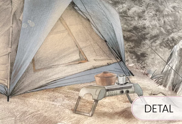 MOUNTAIN CAMP - day - tapeta do pokoju nastolatka z górskim pejzażem - detal