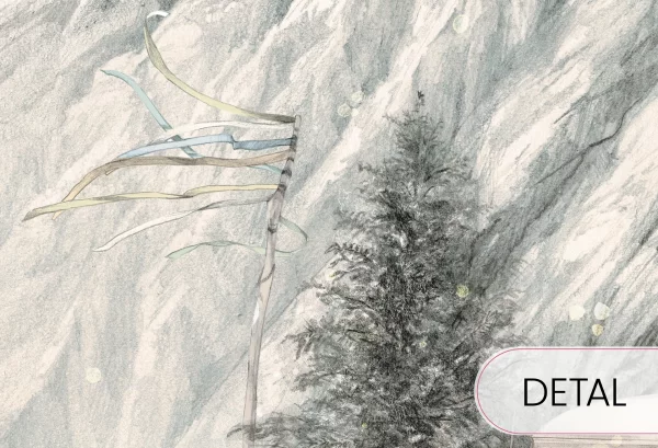 MOUNTAIN CAMP - day - tapeta do pokoju nastolatka z górskim pejzażem - detal