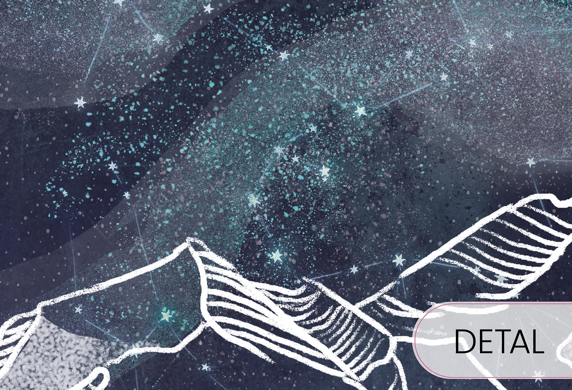 NOCNE NIEBO - niedźwiadki - stonowana tapeta do pokoju dziecięcego