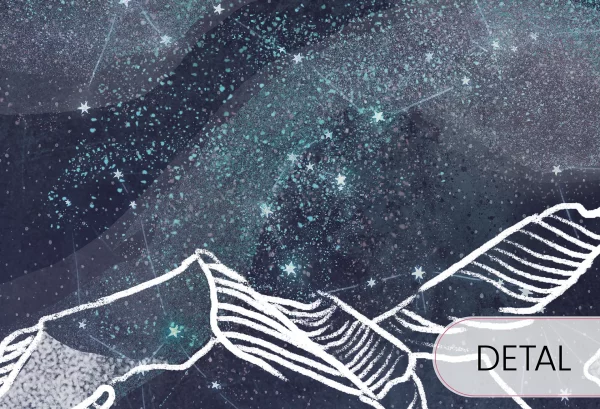 NOCNE NIEBO - niedźwiadki - stonowana tapeta do pokoju dziecięcego - detal