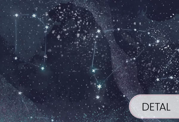 NOCNE NIEBO - niedźwiadki - stonowana tapeta do pokoju dziecięcego - detal