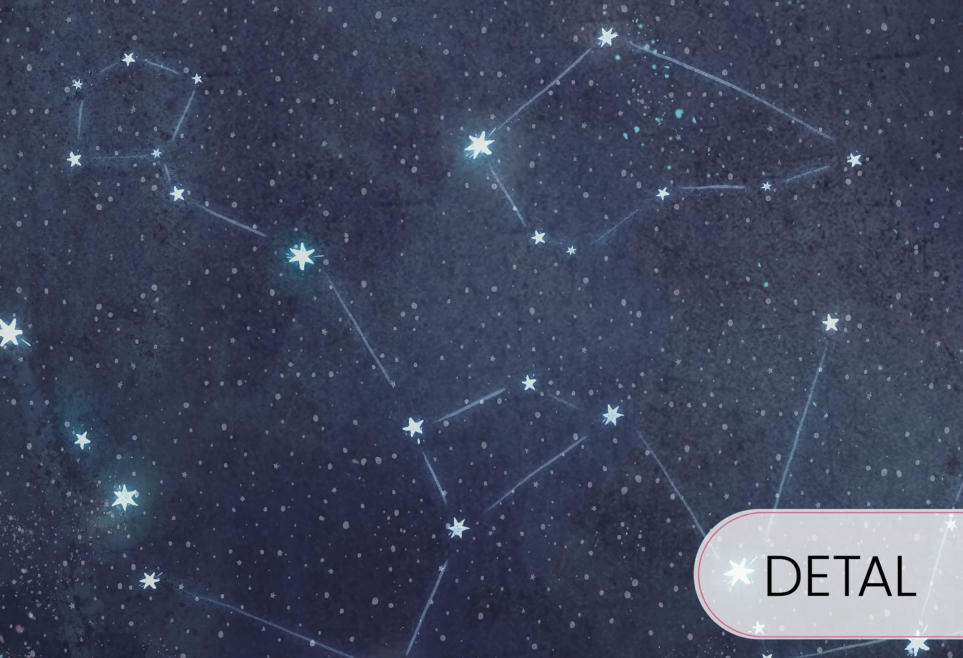 NOCNE NIEBO - niedźwiadki - stonowana tapeta do pokoju dziecięcego