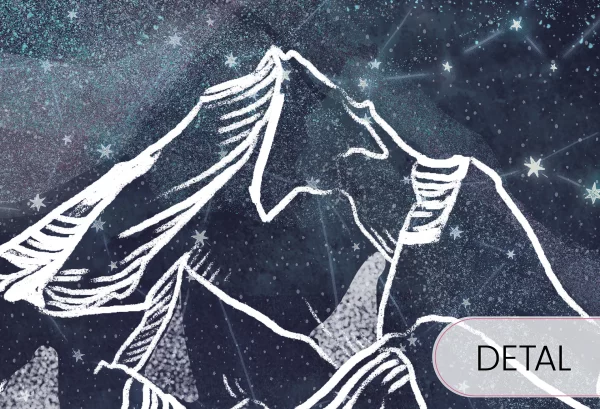 NOCNE NIEBO - niedźwiadki - stonowana tapeta do pokoju dziecięcego - detal