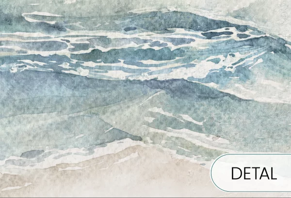 ON THE SEA - mint - tapeta w ptaki do sypialni lub salonu - detal