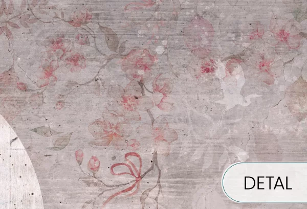 ORIENT MOON - rose tint - stylizowana tapeta do salonu lub sypialni - detal