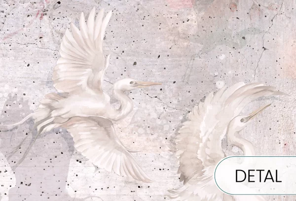 ORIENT MOON - rose tint - stylizowana tapeta do salonu lub sypialni - detal