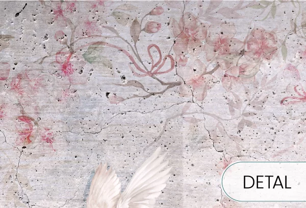 ORIENT MOON - rose tint - stylizowana tapeta do salonu lub sypialni - detal