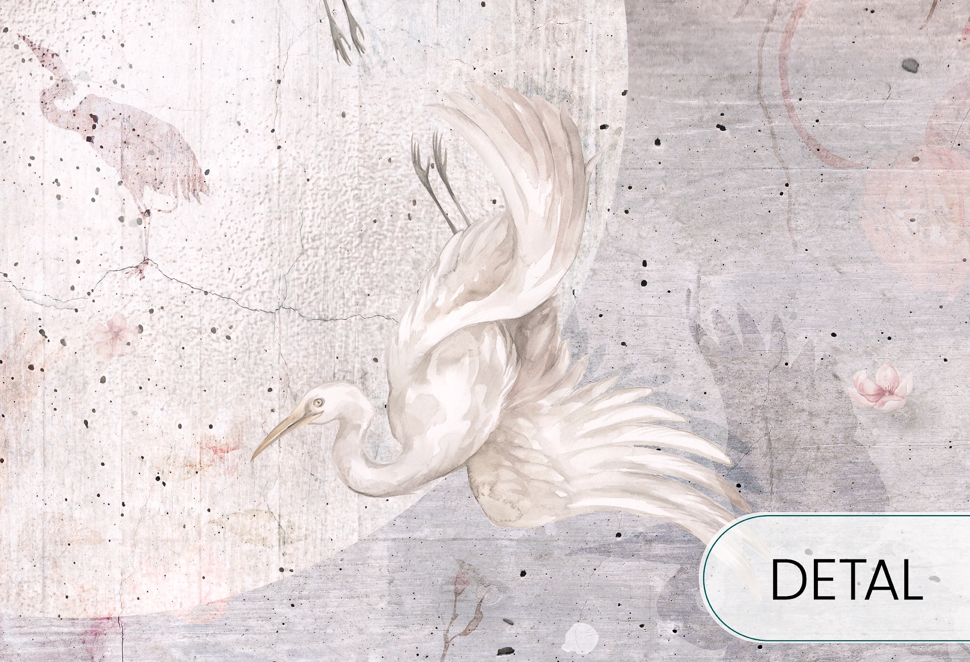 ORIENT MOON - rose tint - stylizowana tapeta do salonu lub sypialni