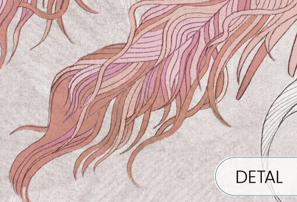 PANAMA - pink - tapeta w ptaki do pokoju młodzieżowego - detal