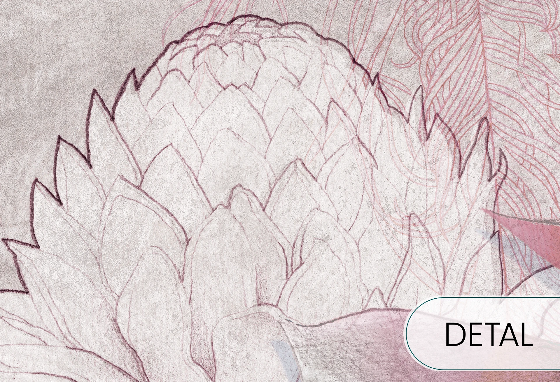 PANAMA - pink - tapeta w ptaki do pokoju młodzieżowego