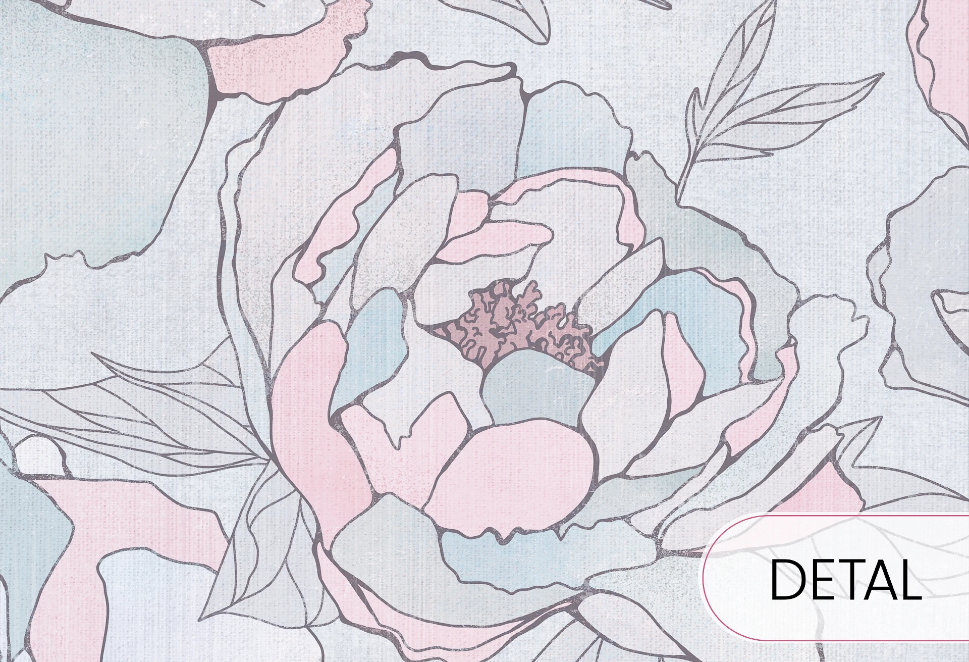 PEONIES - bubblegum - tapeta kwiatowa do pokoju dziewczynki