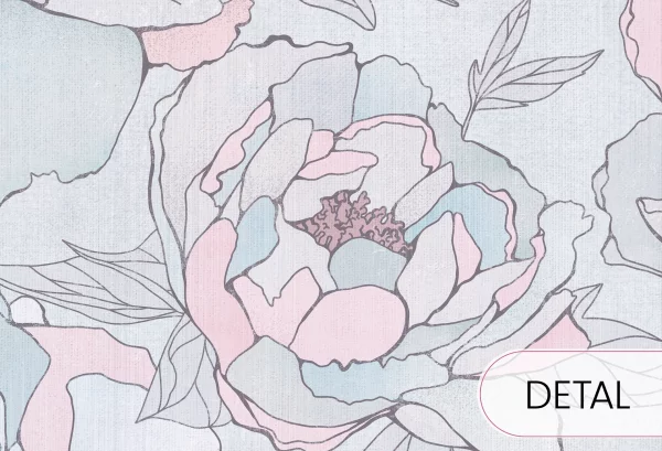 PEONIES - bubblegum - tapeta kwiatowa do pokoju dziewczynki - detal