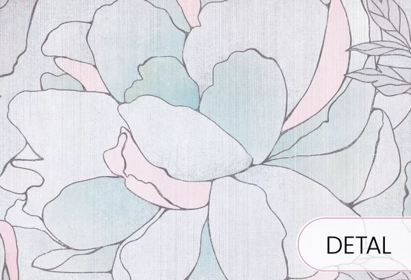 PEONIES - bubblegum - tapeta kwiatowa do pokoju dziewczynki - detal