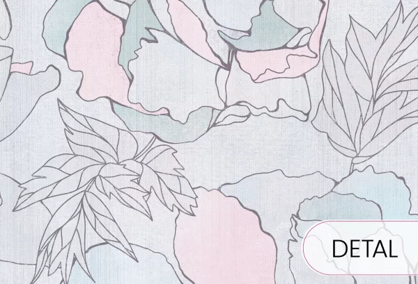 PEONIES - bubblegum - tapeta kwiatowa do pokoju dziewczynki - detal