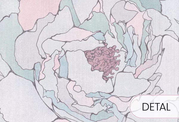 PEONIES - bubblegum - tapeta kwiatowa do pokoju dziewczynki - detal