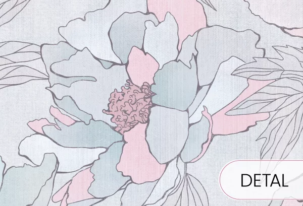 PEONIES - bubblegum - tapeta kwiatowa do pokoju dziewczynki - detal