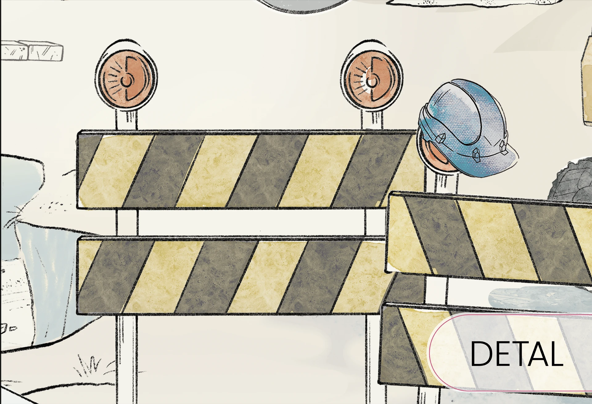 PLAC BUDOWY MURAL - blue - tapeta chłopięca z maszynami budowlanymi