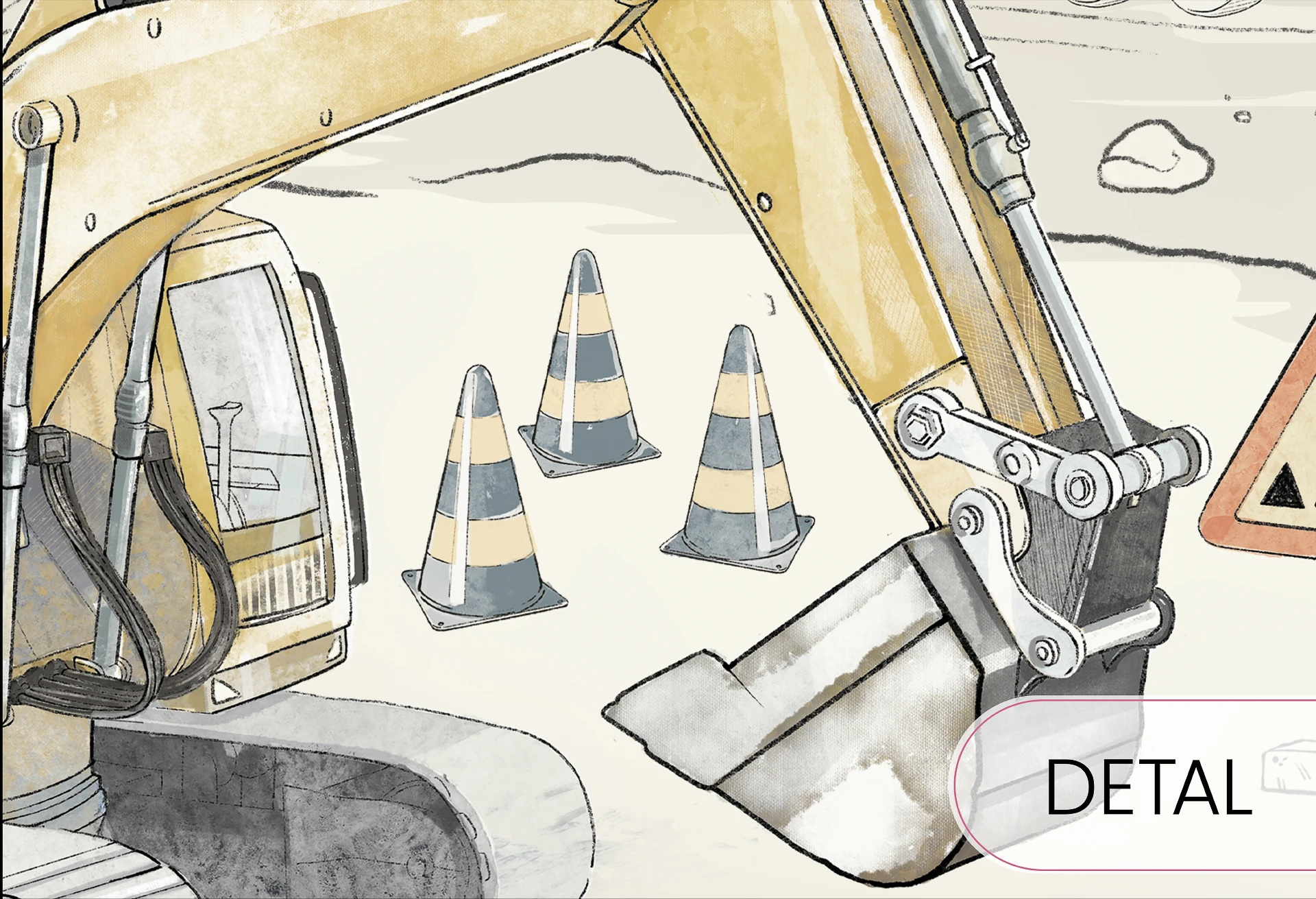 PLAC BUDOWY MURAL - blue - tapeta chłopięca z maszynami budowlanymi