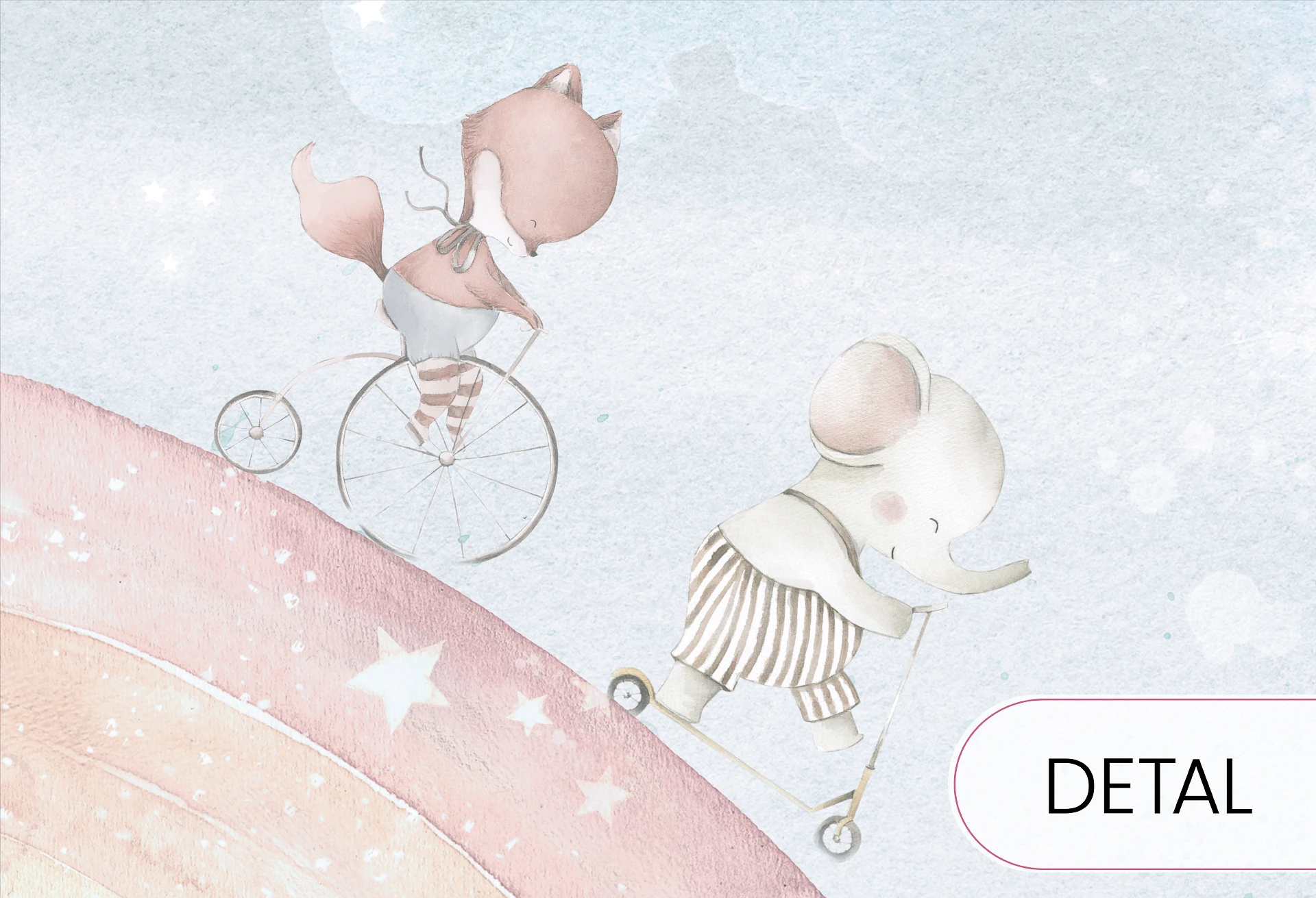 RAINBOW - mint - dziecięca tapeta z tęczą