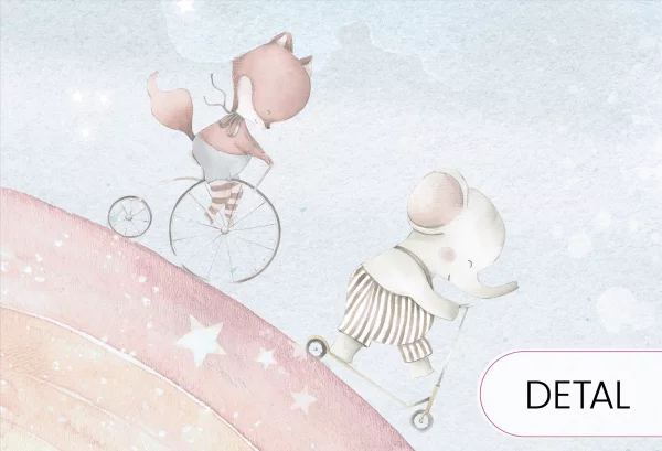 RAINBOW - mint - dziecięca tapeta z tęczą - detal