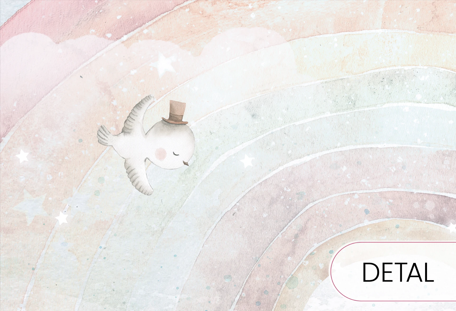 RAINBOW - mint - dziecięca tapeta z tęczą