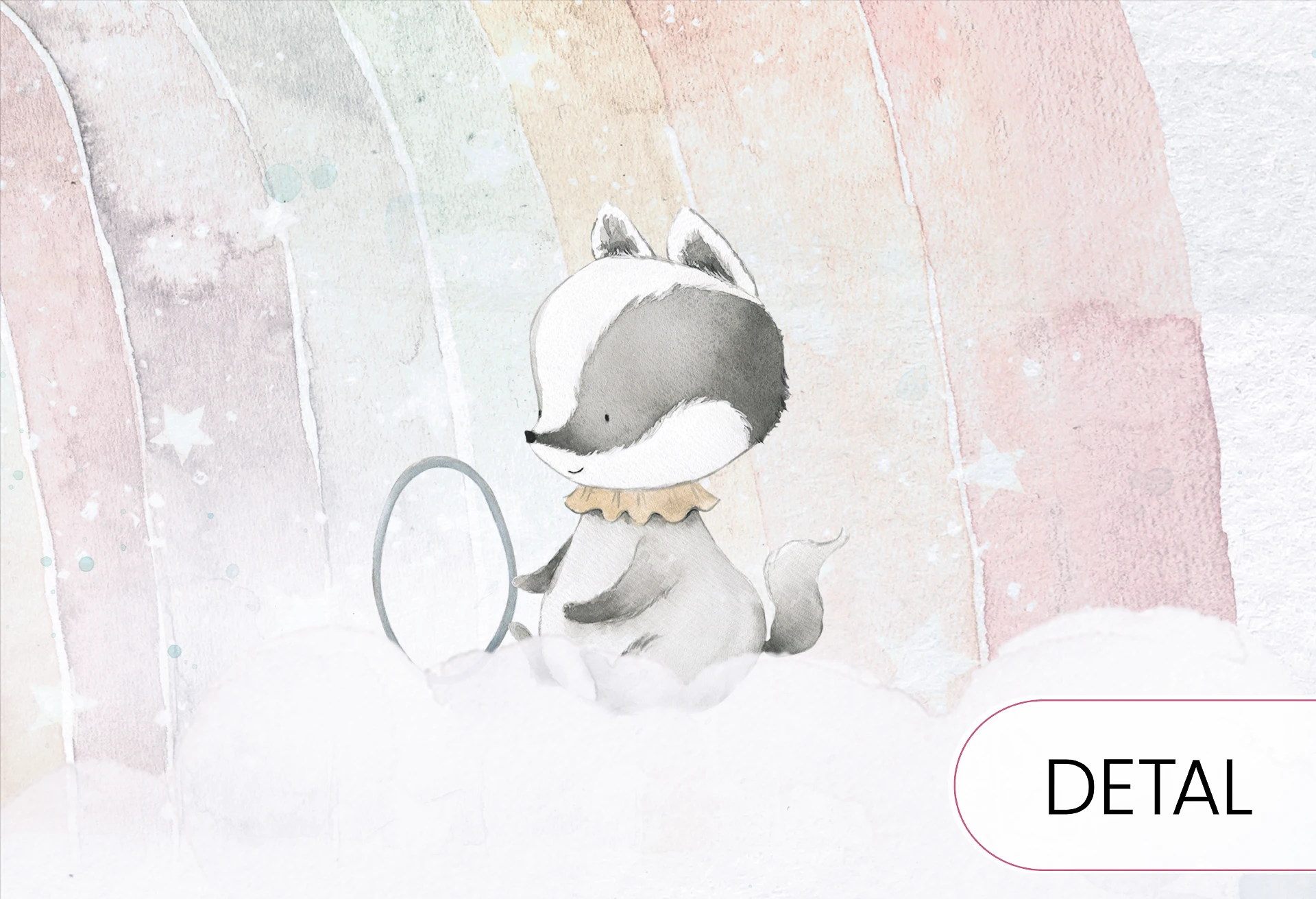 RAINBOW - mint - dziecięca tapeta z tęczą