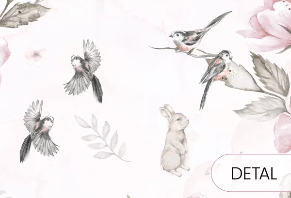 ROSE GARDEN - kwiatowa tapeta dla dziewczynki - detal