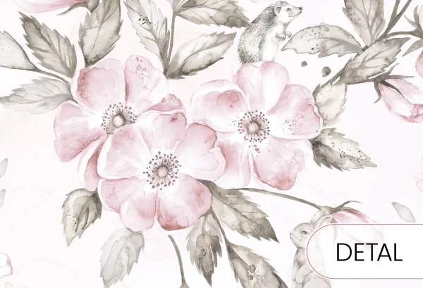 ROSE GARDEN - kwiatowa tapeta dla dziewczynki - detal