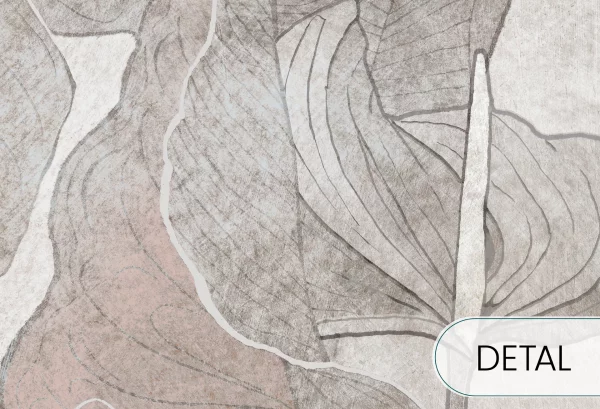 ANTURIUM - grey beige - tapeta z dużymi kwiatami - detal