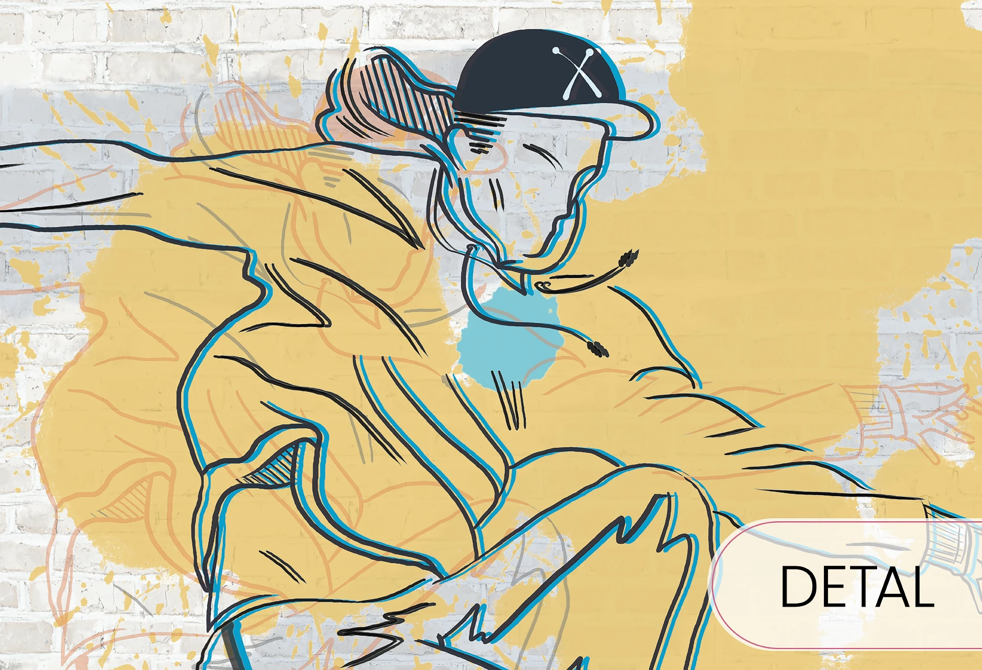 SKATEPARK - yellow - tapeta do pokoju młodzieżowego