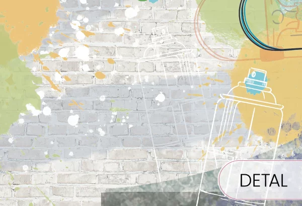 SKATEPARK - yellow - tapeta do pokoju młodzieżowego - detal