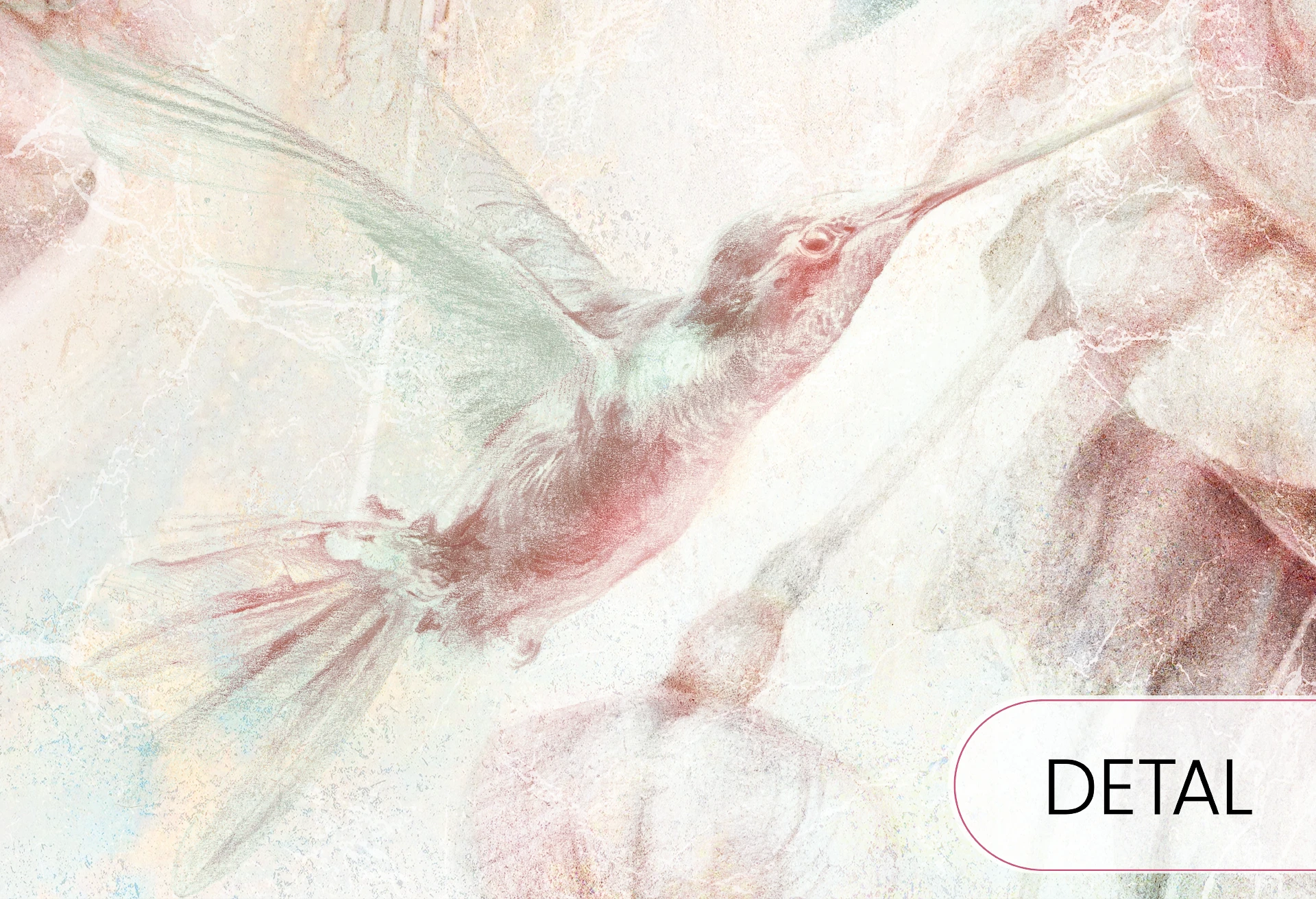 SWINGTIME FUCHSIA - colibri - tapeta dla dziewczynki z kolibrem