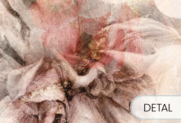 SWINGTIME FUCHSIA - creme - tapeta do salonu z motywem kwiatowym - detal