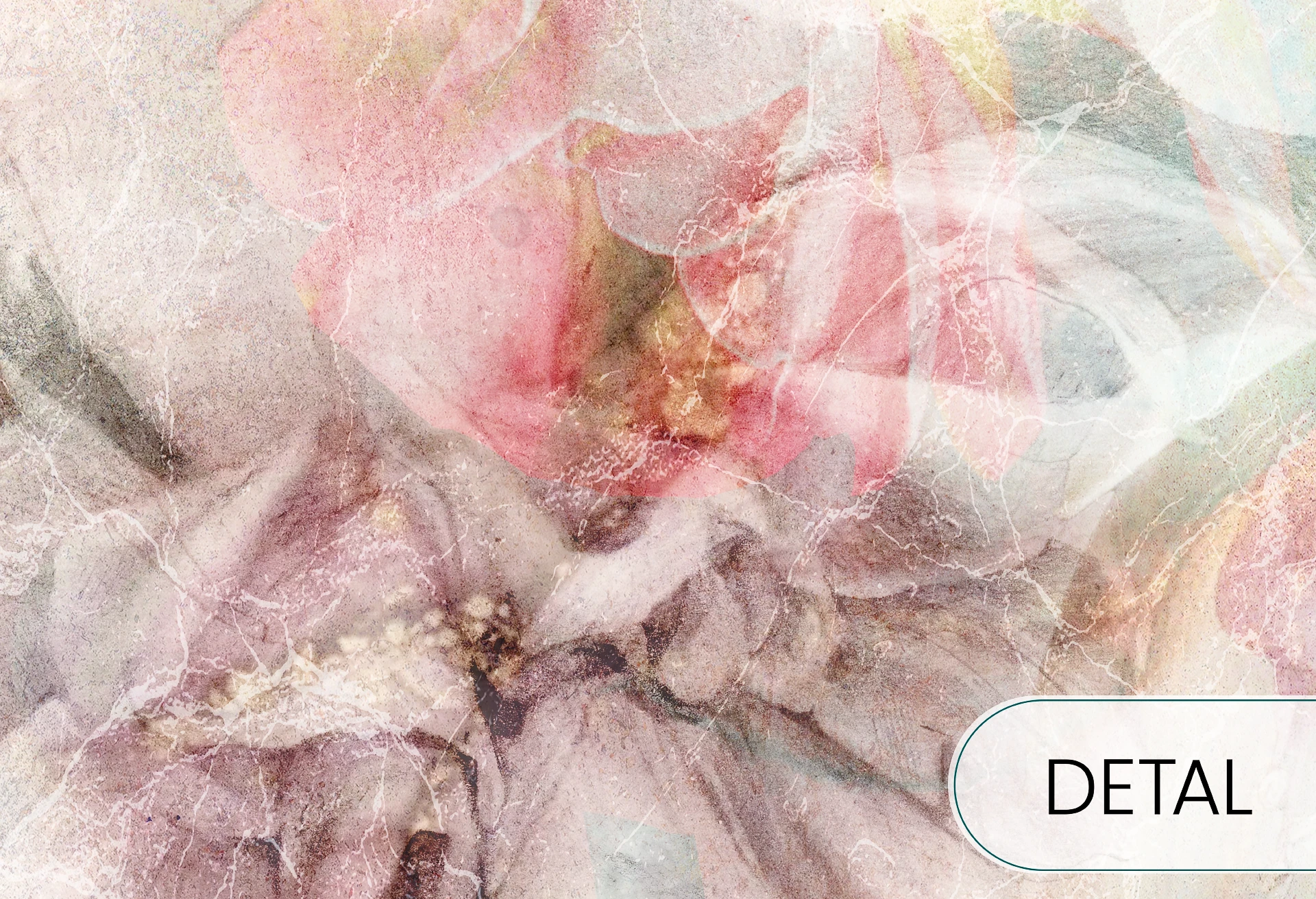 SWINGTIME FUCHSIA - pastel - tapeta w wielkie kwiaty do sypialni