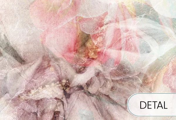 SWINGTIME FUCHSIA - pastel - tapeta w wielkie kwiaty do sypialni - detal