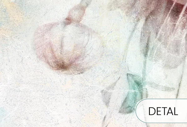 SWINGTIME FUCHSIA - pastel - tapeta w wielkie kwiaty do sypialni - detal