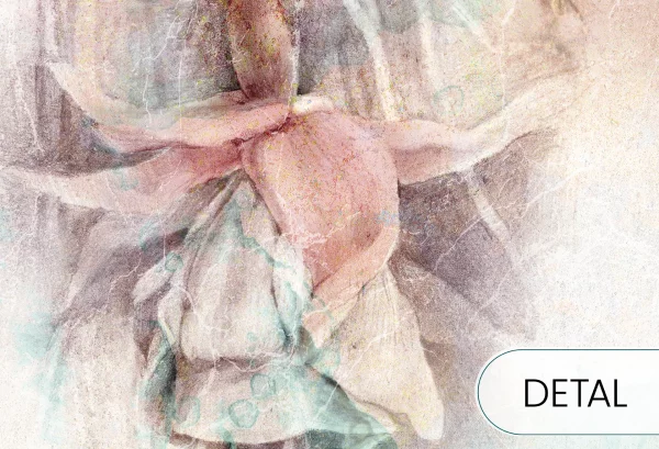 SWINGTIME FUCHSIA - pastel - tapeta w wielkie kwiaty do sypialni - detal