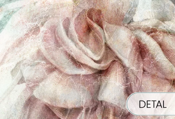 SWINGTIME FUCHSIA - pastel - tapeta w wielkie kwiaty do sypialni - detal