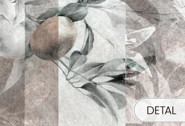 TOSCANIA - stripes - tapeta geometryczna z motywem dużych liści - detal