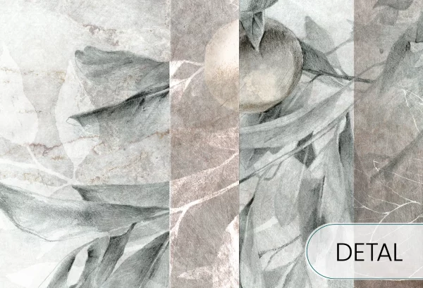 TOSCANIA - stripes - tapeta geometryczna z motywem dużych liści - detal